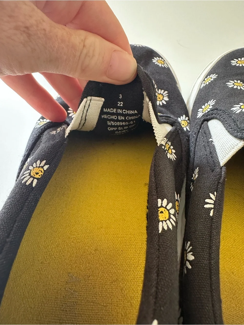 Old Navy Black Daisy Slip-On Sneakers for Kids